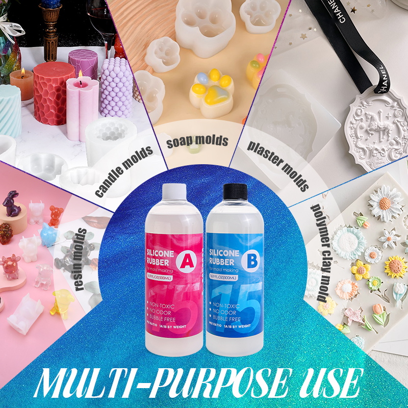 Testkit för tillverkning av silikonformar, snabbhärdande formtillverkning, silikongummi, platinahärdad gjutning, silikon för gjutning av hartsformar