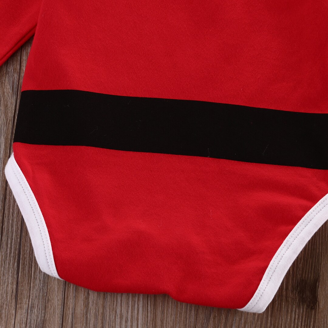 Citgeett Emmababy Infant Neugeborenen Baby Junge Mädchen Rot Bodysuit Santa Langen Ärmeln Overall Weihnachten Kleidung Weihnachten Herbst Set ZX