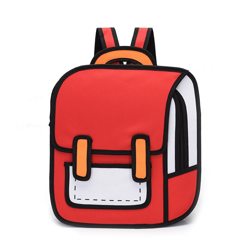 2020 nova moda unissex mochila 2d desenho de volta packs mulheres dos desenhos animados saco de quadrinhos 3d mochila faculdade sacos de viagem para meninas: red1