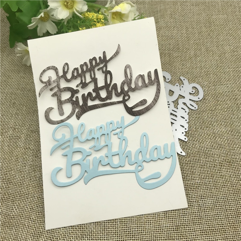 Happy birthday letters Metal Cutting Dies Stencils For DIY Scrapbooking Decorative Embossing Handcraft Die Cutting Template
