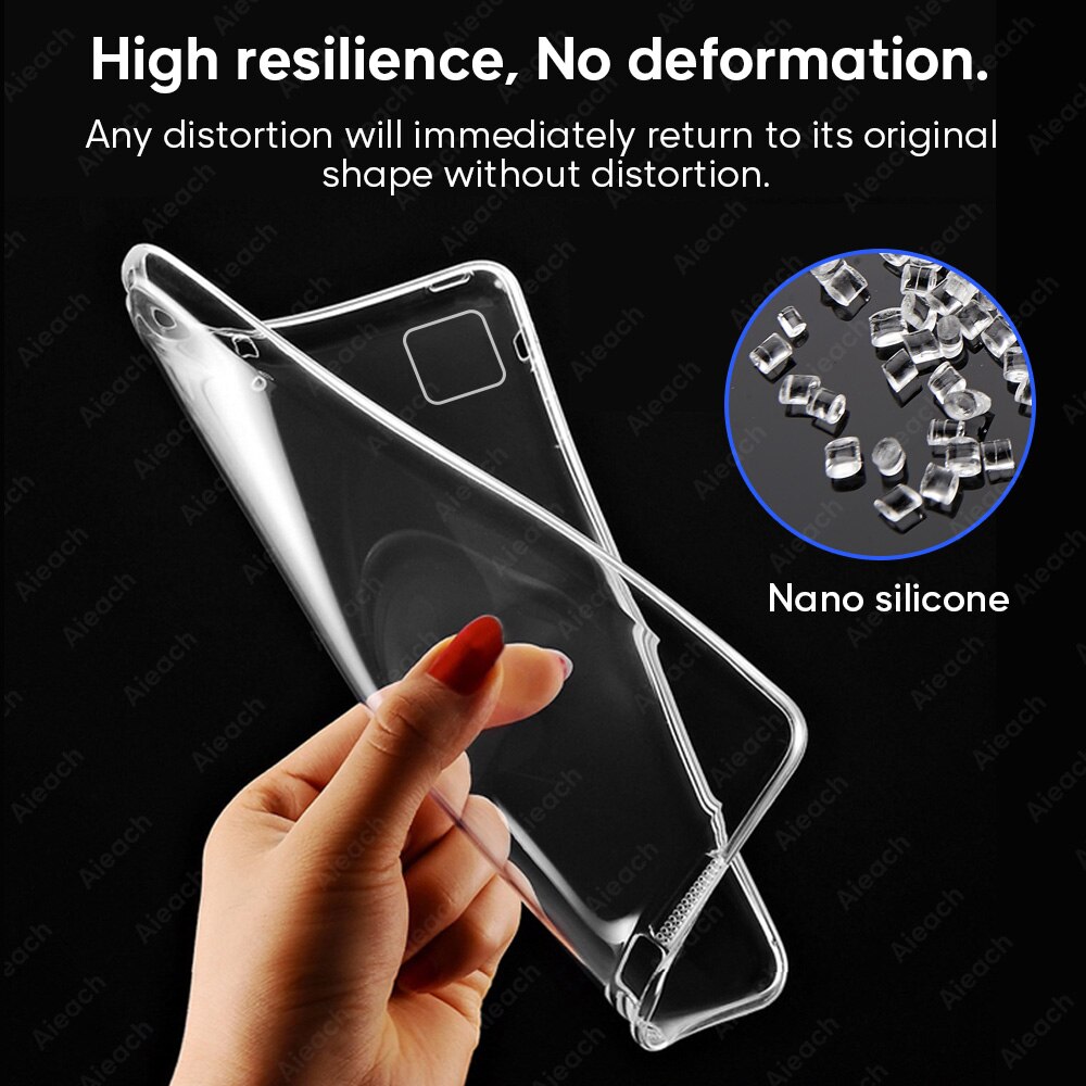 Custodia In Silicone trasparente Per iPad Pro 2020 11 12.9 10.5 9.7 2017 2018 2019 10.2 Funda Per iPad 2 3 4 aria 3 2 1 Mini 4 5 Caso