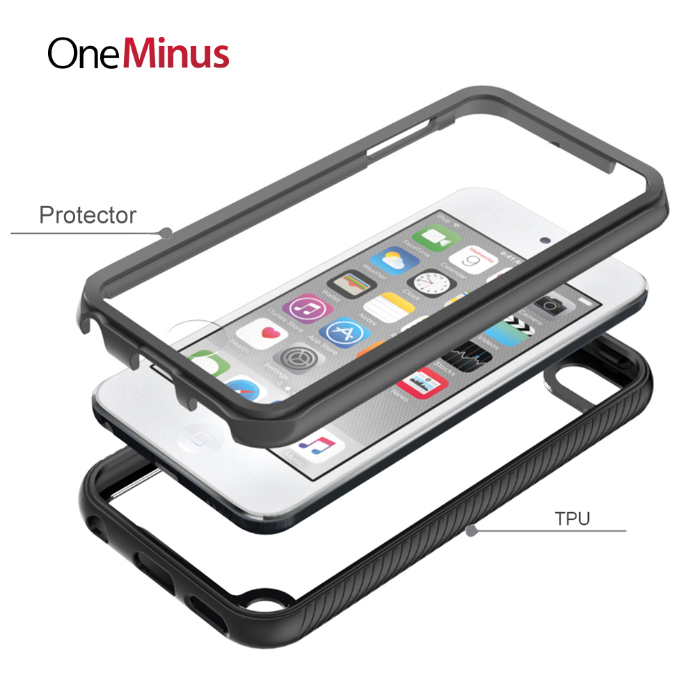 Shockproof Cover Voor Apple Ipod Touch 7 Case Touch 6 Huid 5 Armor Anti Shock Hard Clear Cases + Front screen Protector