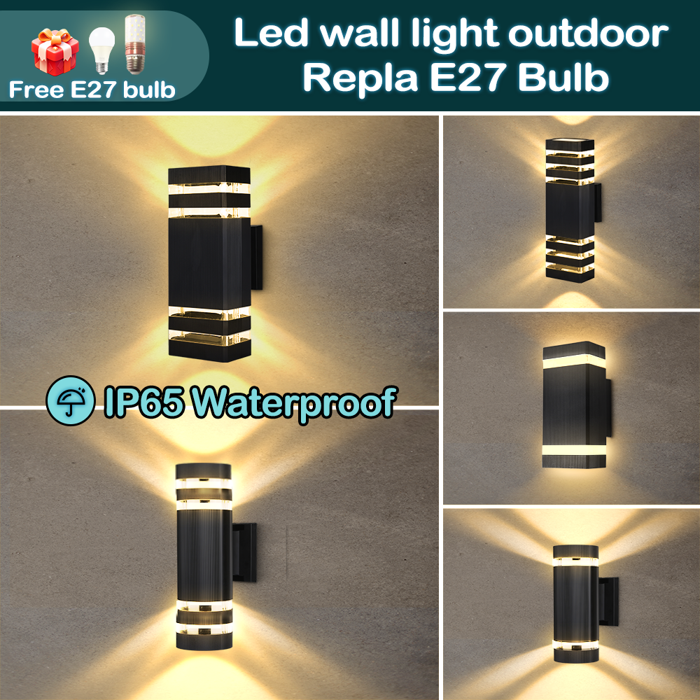 CHUANGYANG Ersetzen Sie E27-Birne, LED-Wandleuchte für Höhle Außenbereich, IP65, wasserdicht, Veranda-Licht, Innenwandleuchte, Dekoration für Flur, Schlafzimmer
