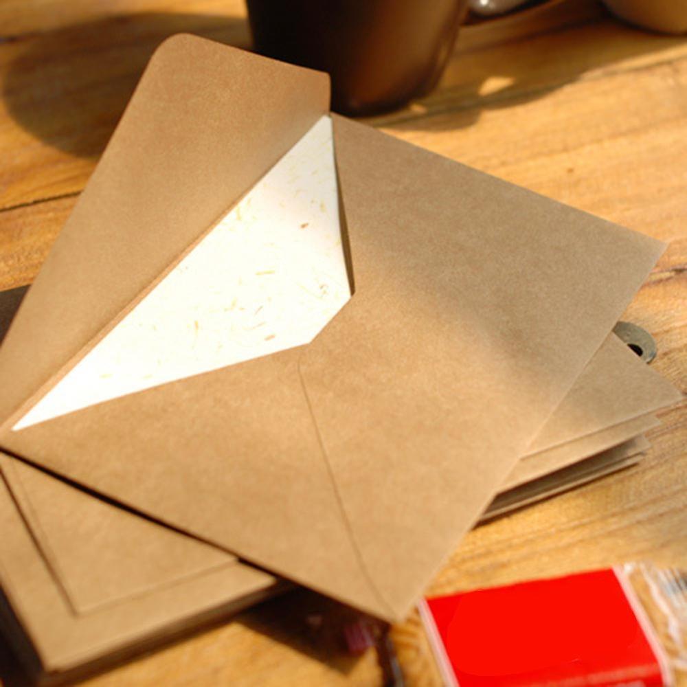 100Pcs/set Classical Kraft Blank Mini Paper Window Envelope As Envelope Wedding Envelopes Invitation B2W5