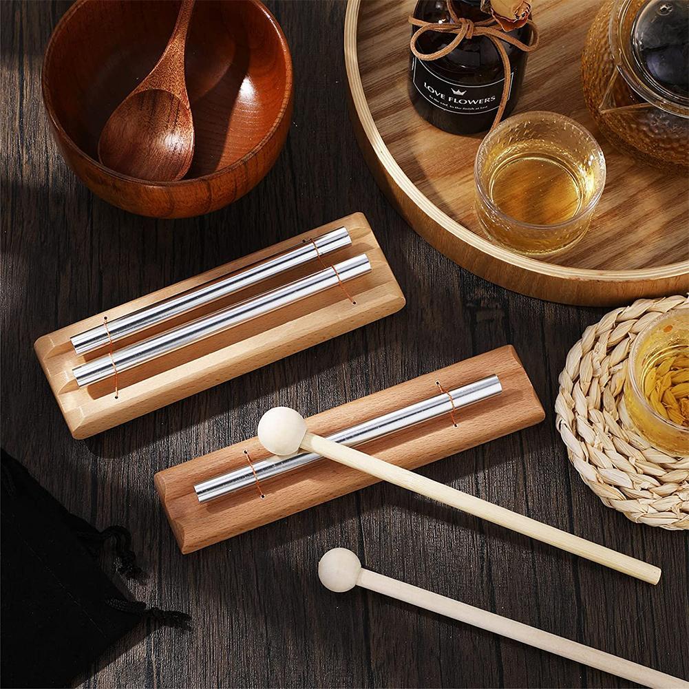 Percussion Instrument Bell Wooden With Mallet Knocking For Prayer Yoga phoneme Meditation Chime Healing Musical Instrument