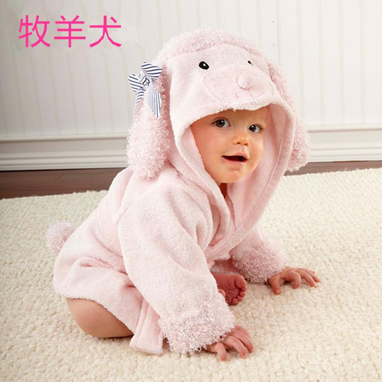 Spring Autumn Children Bathrobe Baby Cotton Cartoon Unisex Small Pajamas Animal Robes 1pcs Baby Hooded Blankets 0 To 12month: 16