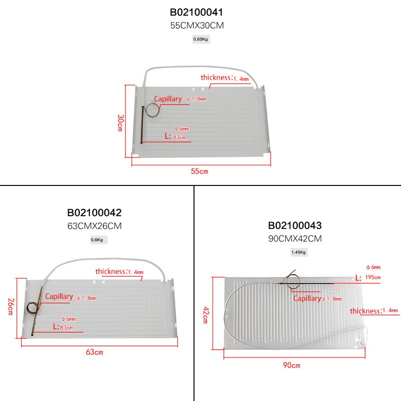 refrigerator evaporator flat plate evaporator freezer cooling plate fridge evaporator fridge evaporator with capillary aluminum