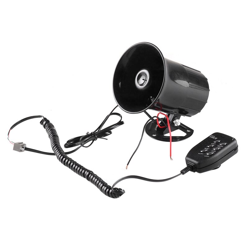 100w bil advarsel alarm politi brand sirene horn pa højttaler mikrofon system 6 lyd højt