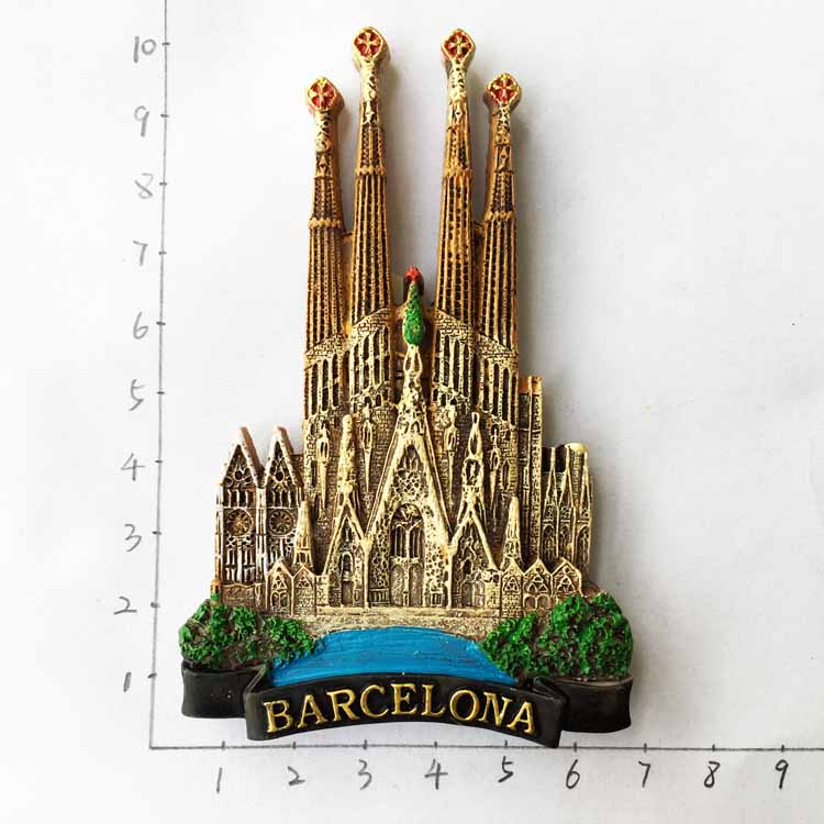 fridge magnet barcelona souvenir building art crafts resion stereo kitchen home decoration magnetic sticker paste