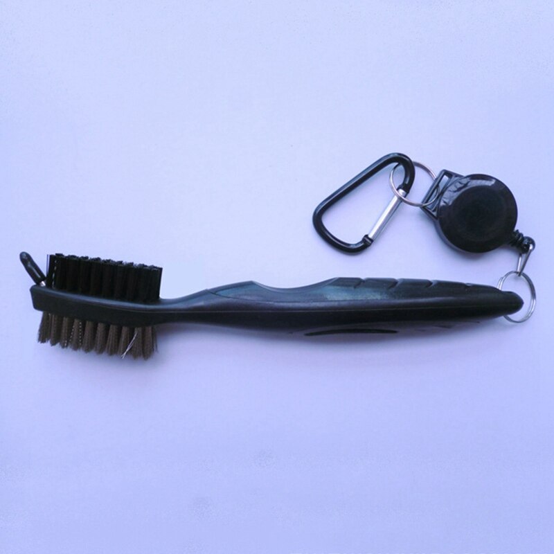 Brosse de nettoyage de Club de Golf Double face avec porte-clés pour Club de Golf avec outil de tyrolienne rétractable: BK