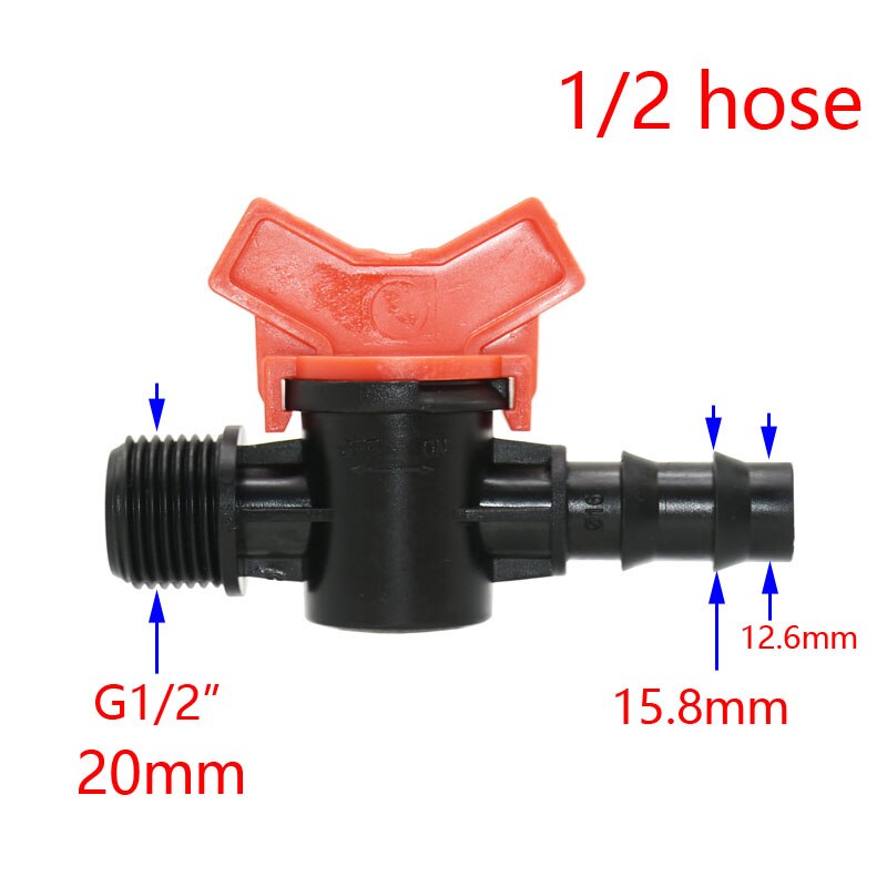 Grifo de jardín con válvula de control de lengüeta, manguera de riego en miniatura de 1 pulgada, conector rápido, macho a 1/2, 3/4, 3/8, 1/2, 3/4, 1 Uds.: 1I2 to 16mm
