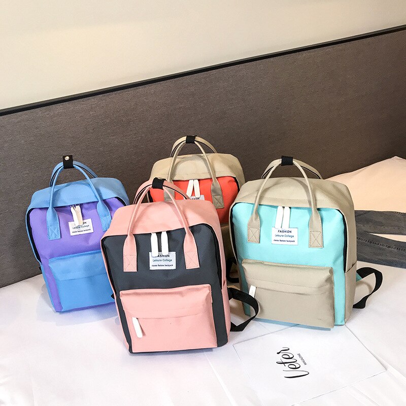 Schattige rugzak dames canvas schooltas voor tienermeisjes campus laptoptas vrouwelijke reis kawaii rugzak preppy stijl