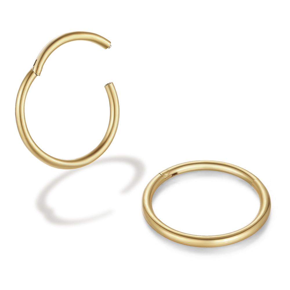 2/6PCS Naadloze 316L Rvs Neusring voor Mannen Goud Kleur Hoepel Oorbellen voor Vrouwen Septum Helix tragus Piercing Sieraden
