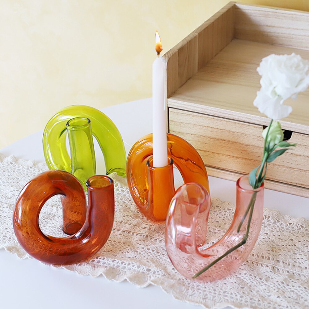 Creatieve Glazen Vaas Kaars Houders Clear Bloemenvaas Bruiloft Centerpieces Home Decoratie Tafel Centerpieces Kandelaar