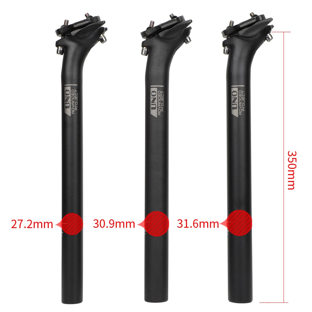UNO-tija de sillín de bicicleta de montaña, poste de asiento de bicicleta de carretera, piezas de 27,2/30,8/31,6x350mm, tubo de asiento de aluminio Offset de 17mm