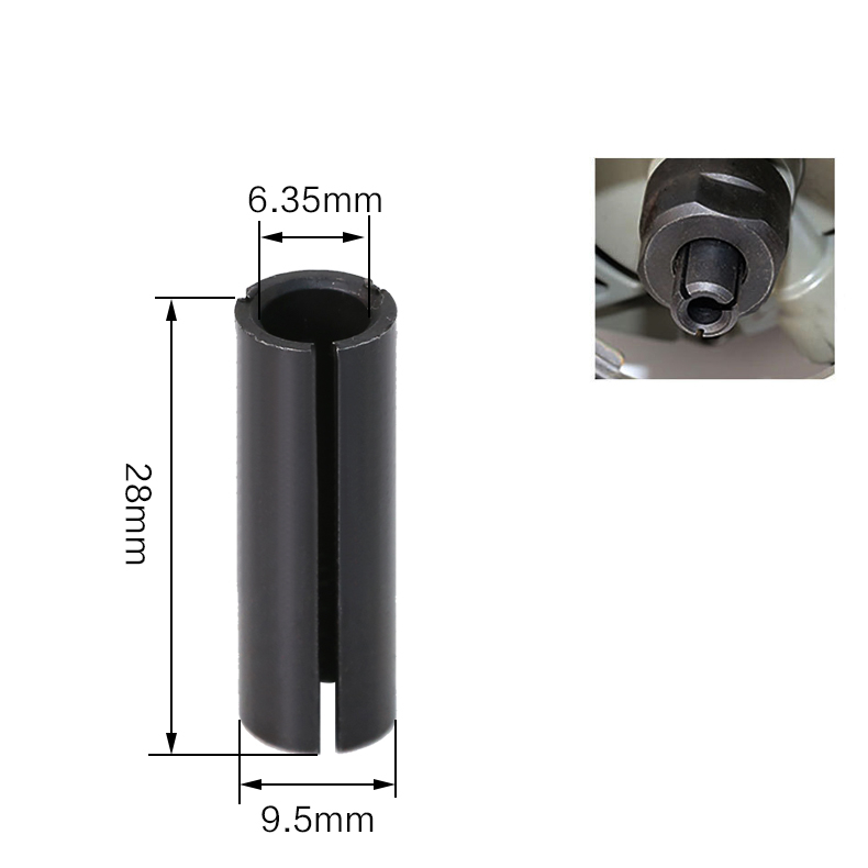 1PCS-cnc engraving machine,Trimmer,Electric wood milling machine adapter,9 models woodworking milling cutter Conversion Sleeve: No.7 9.5mm-6.35mm