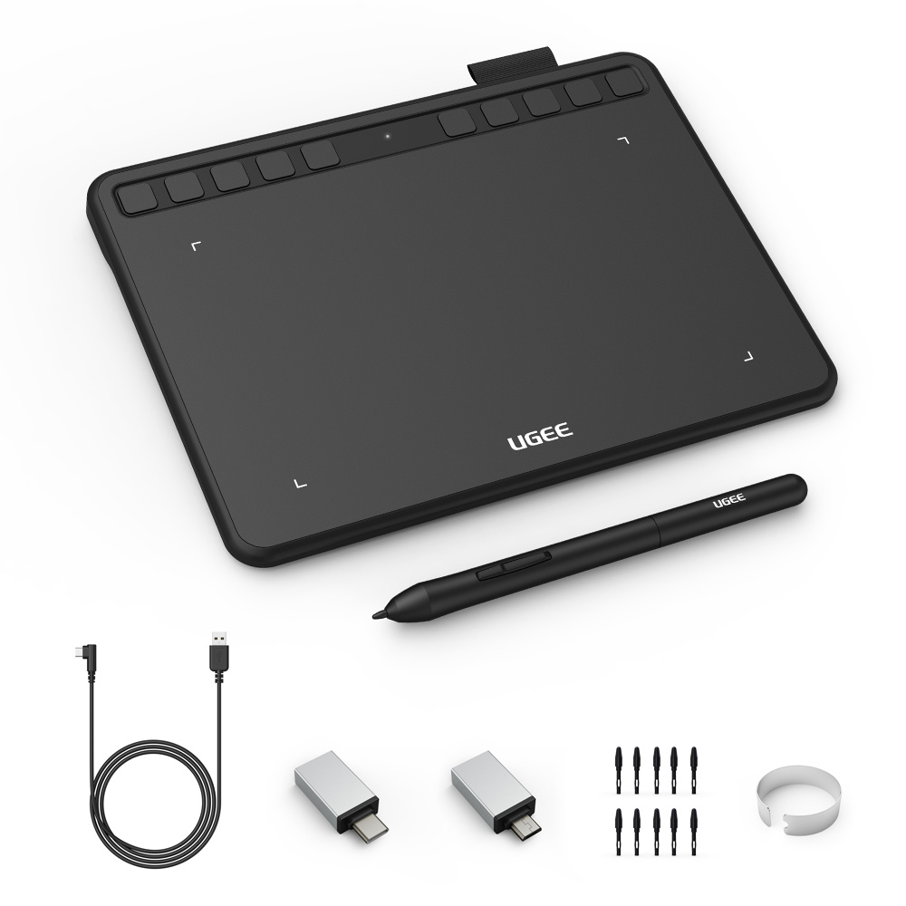 Ugee Tabletten S640 Digitale Tekening Tablet 6 Inch Grafische Tablet Batterij-Gratis Stylus Voor Kunstenaar Onderwijs Elearning Game Osu!