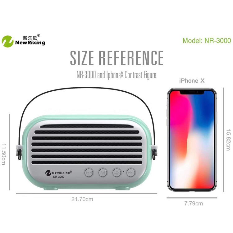 Bluetooth Speaker Retro Draadloze Outdoor Draagbare Subwoofer Radio Kaart Draagbare Usb Audio