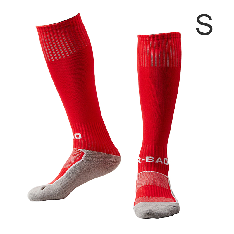 LOOZYKIT Outdoor Sports Football Socks Soccer Long Stocking Knee High Football Volleyball Breathable Children Sock: red / M