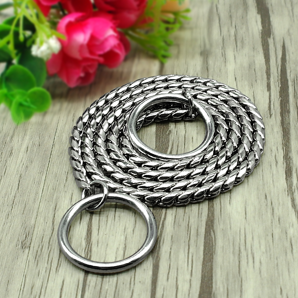 Durable Dog Chain Collar Solid Snake P Chock Collars Leash Strong Training Choker For Small Mudium Large Dogs K9 Labrador