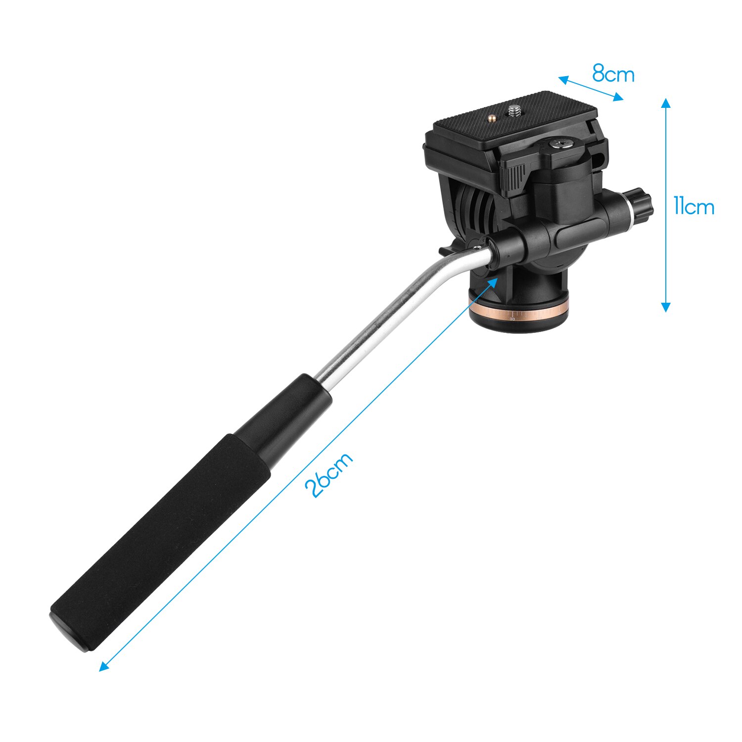 Câmera de vídeo fluido arrastar pan cabeça amortecimento tripé cabeça com 1/4 Polegada placas liberação rápida para nikon canon sony câmeras filmadoras