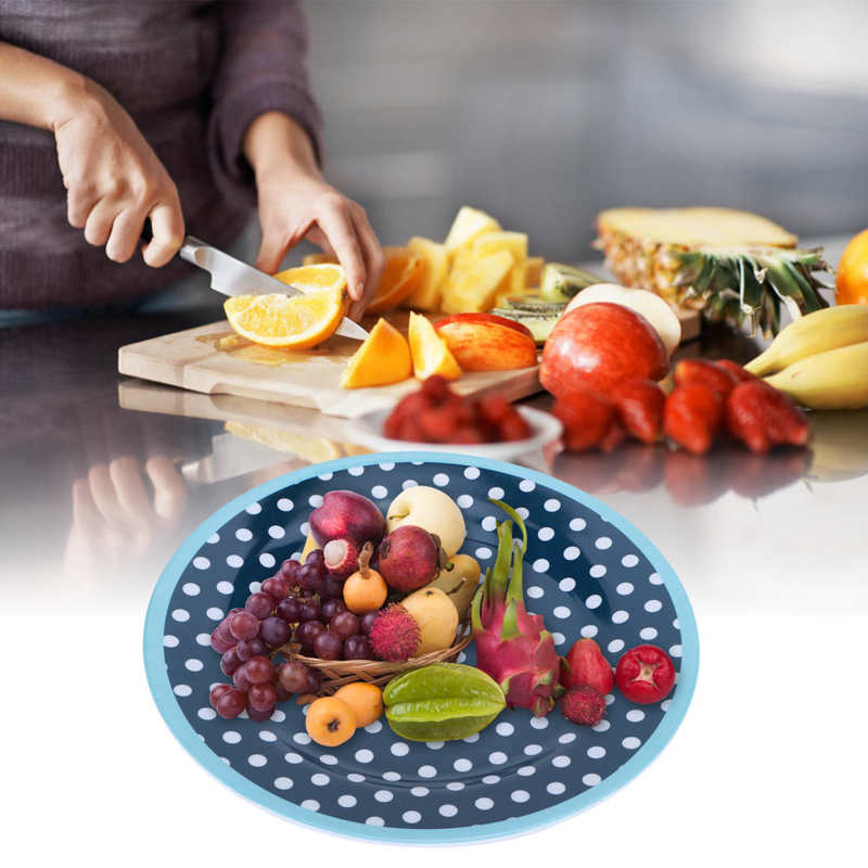 Salad Plates 4Pcs 9in Food Dish Fruit Salad Dessert Plate Tableware Kitchen Accessory for Home