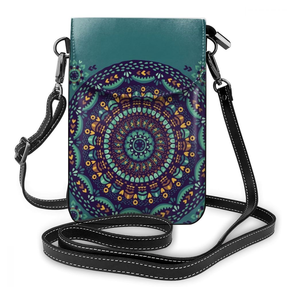 Mandala bolsa de ombro mandala bolsa de couro shopper crossbody sacos femininos multi purpose tendência mulher: Ethnic Mandala