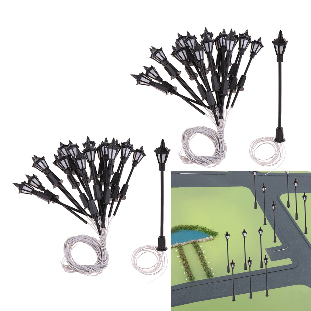 40x Model Miniature Street Lights HO OO Scale LEDs Garden Lights 1:100