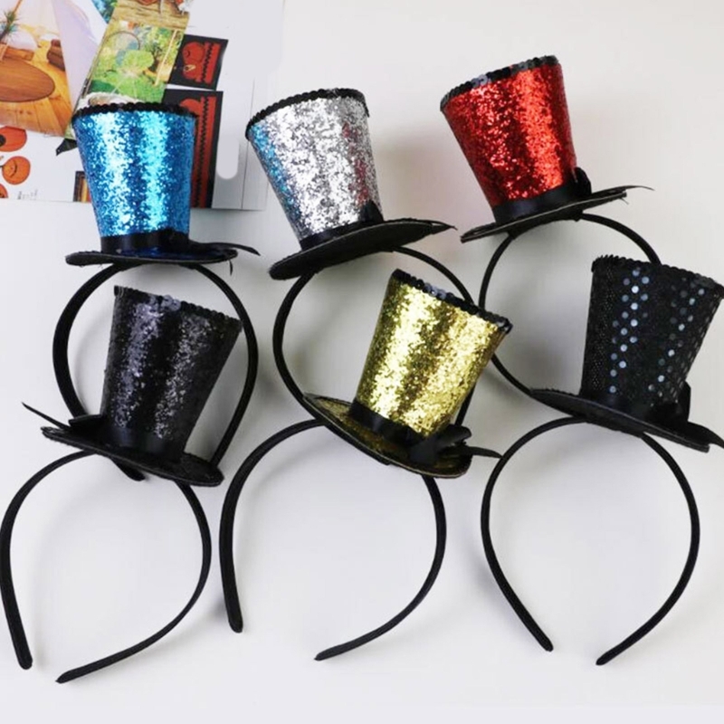 Slør top hat fascinators hårbøjle tehat til piger børn vintage pilleæskehat tehat fascinators halloween