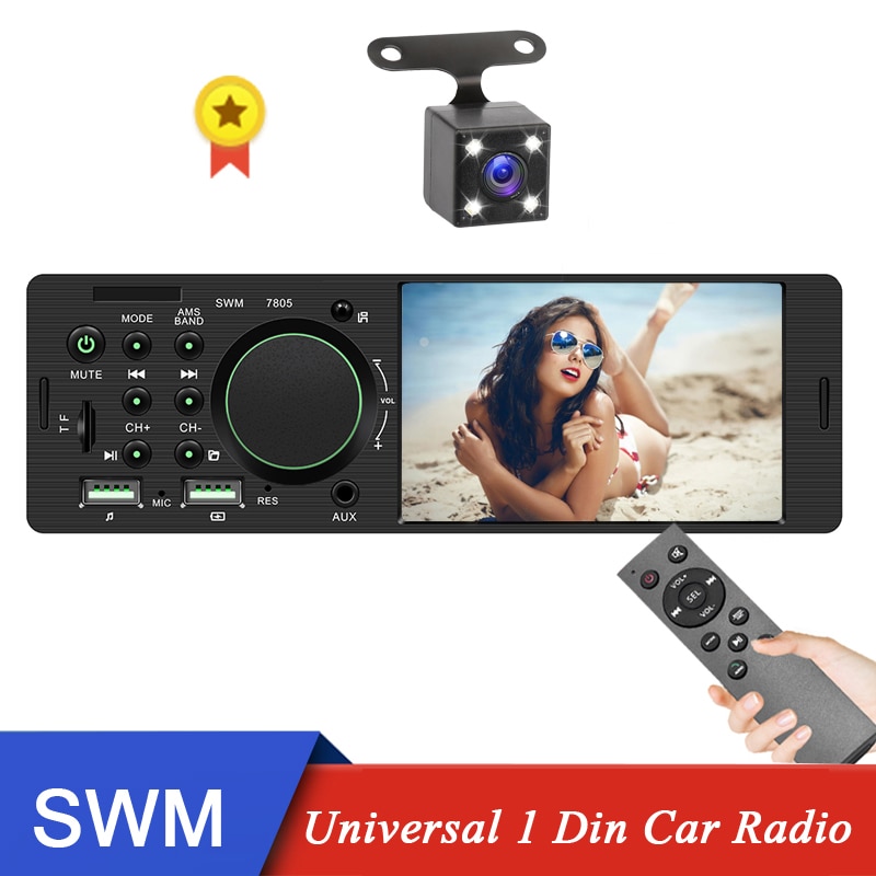 1 Din Auto Radio Stereo Autoradio Auto Radio Para Coche Usb Bluetooth Handsfree MP5 Speler Reverse Afbeelding Auto Stereo 1din radio