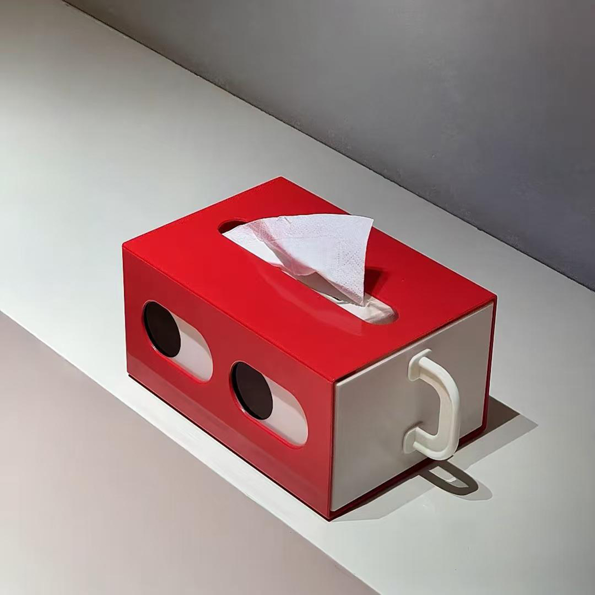 Kreatywne pudełko na chusteczki z dużymi oczami, uroczy plastikowy pojemnik na chusteczki z kreskówką robić przechowywania na biurku w salonie