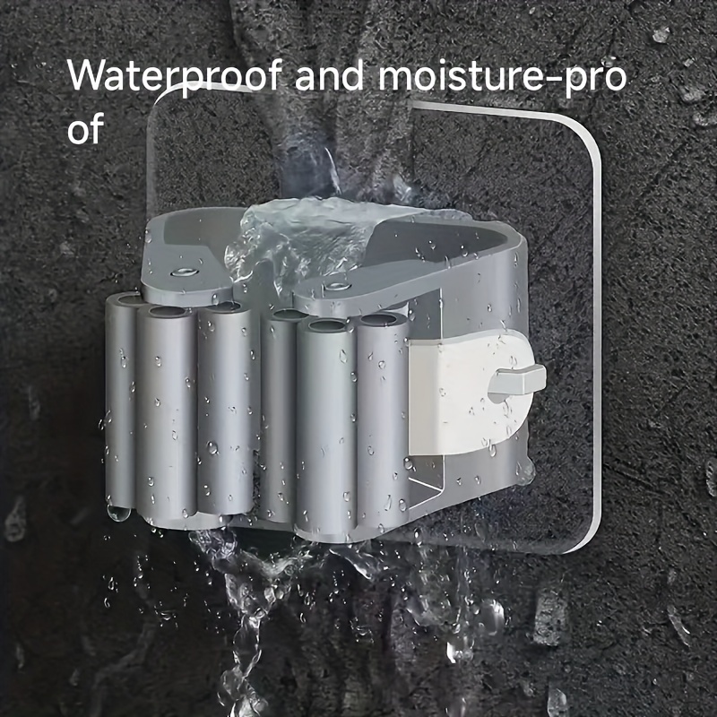 Moppeholder selvklebende kostestativ veggmontert moppestøtte feiebørstekrok oppbevaringsorganisator bad kjøkkenutstyr