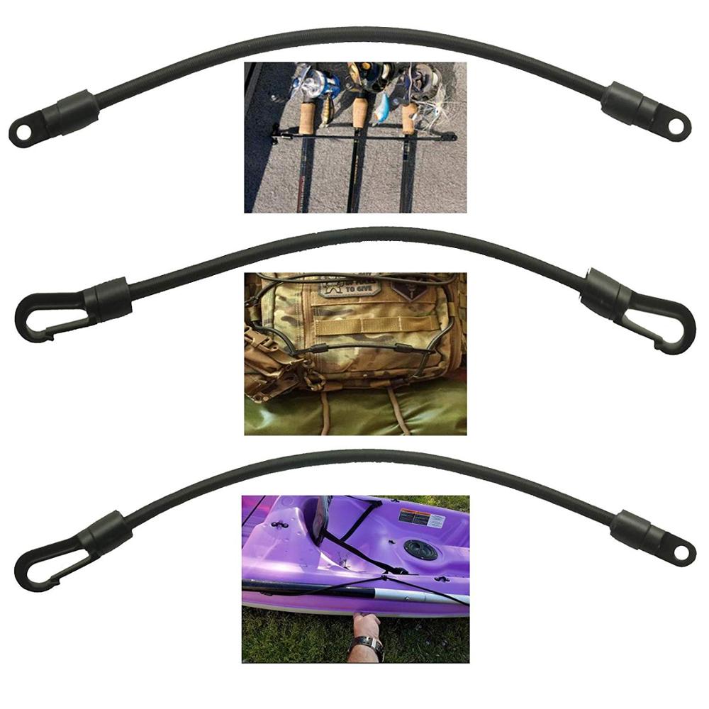 pack of 3 — Gunwale/Deck Mount Retractable Rod Tie-Down, Fishing Stretch Rod Tamer Straps Pole Holder Deck Mount Connector, Lash