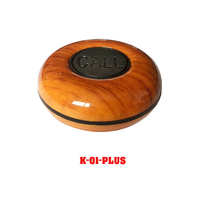 10 pcs Waterdichte Gast Oproep Ober knop 1-key push button Tafel Bell Ring voor ziekenhuis/kliniek/ bar/restaurant K-O1plus: wood-black