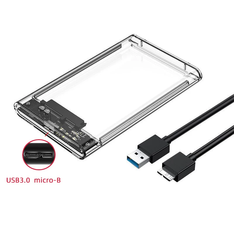 USB 3.0/Typ C HDD-Gehäbenutzen 2,5 Zoll SATA SSD Externes Festplattengehäbenutzen mit 5 Gbit/s Übertragungsgeschwindigkeit Klare Festplattenboxen ohne Werkzeug: Beige