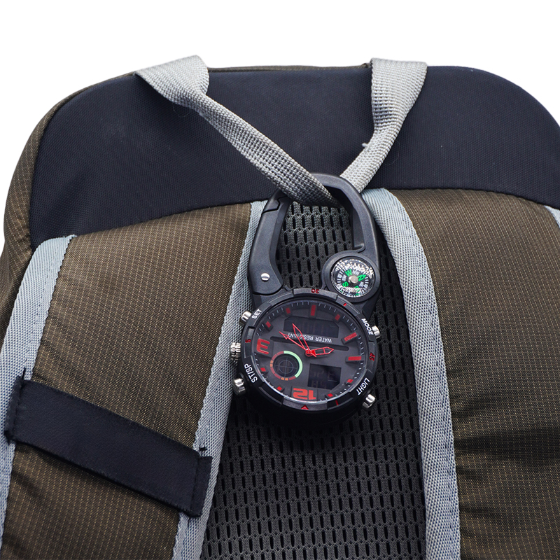 Climbing Watch Clip On Backpack Carabiner Analog Quartz Pocket Watch Men Mountaineering Outdoor Sports Man Woman Buckle Watches