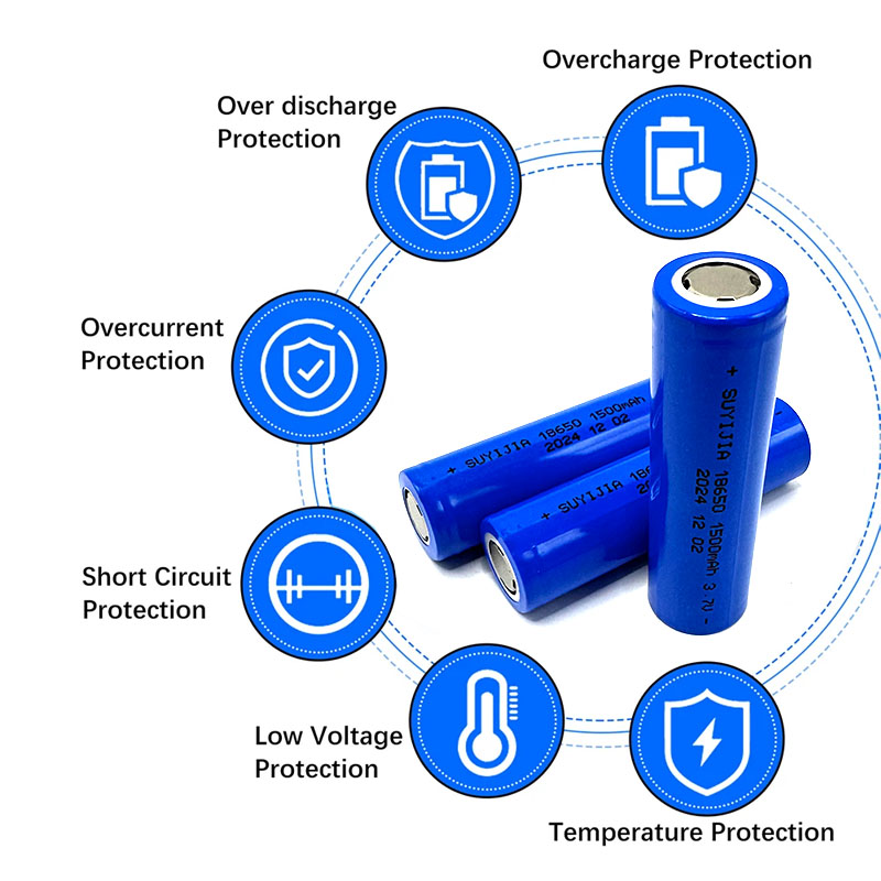 Batterie Lithium-ion Rechargeable 18650 1500mAh, 3.7V, adaptée aux intercomètres, aux télécommandes, aux jouets, aux phares et aux ventilateurs