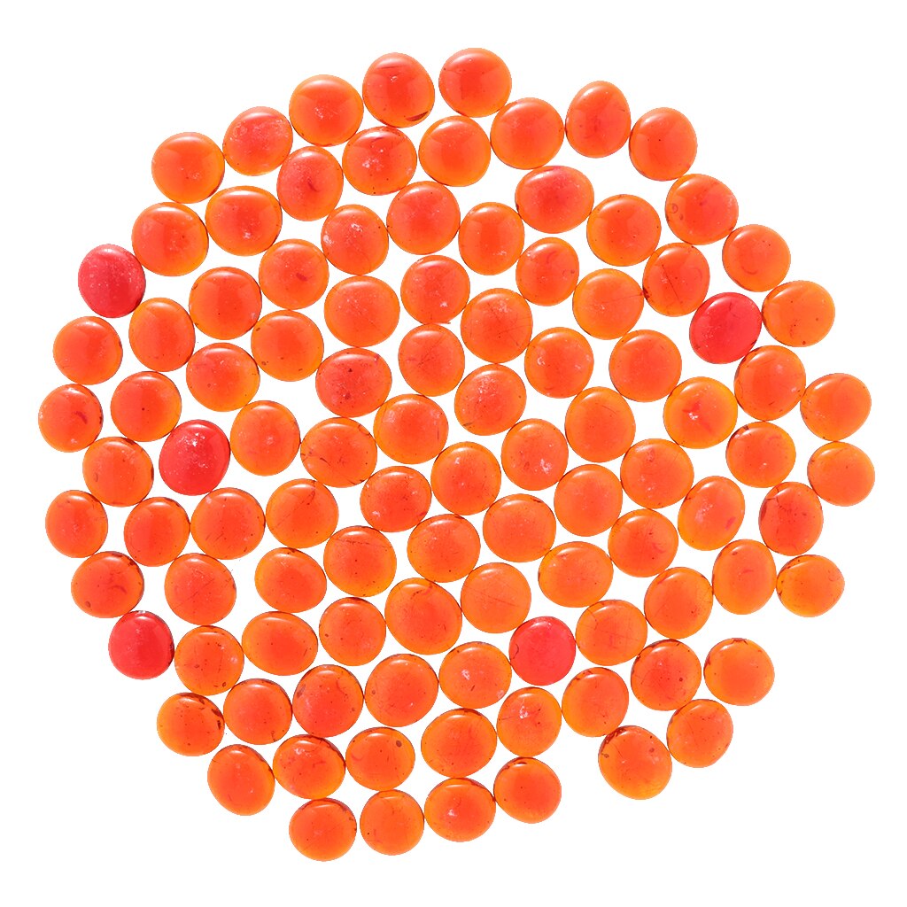 100 st glasvasfyllmedel, platta kulor, stenpärla för mittstycken, dekorativa glaspärlor, glaspärlor, orange