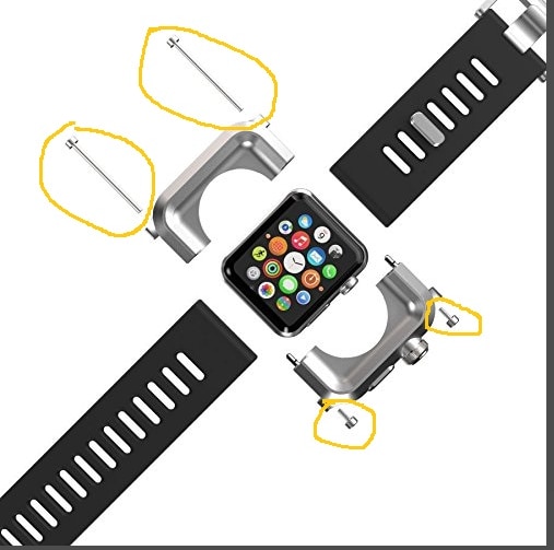 Lunatik-vis pour montre Apple Watch, eiwatch série 1 2 3 38/42mm