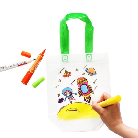 1 Pc Kids Pasen Diy Tekening Craft Kleur Tas Kinderen Leren Educatief Speelgoed Tekening Met Veilig Aquarel Pen Voor Baby