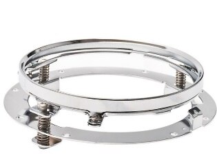 7 inch LED Headlight Moto H4 Projector DRL Halo Headlamp with 7 inch black Housing bucket Motorcycle Accessories: Chrome bracket