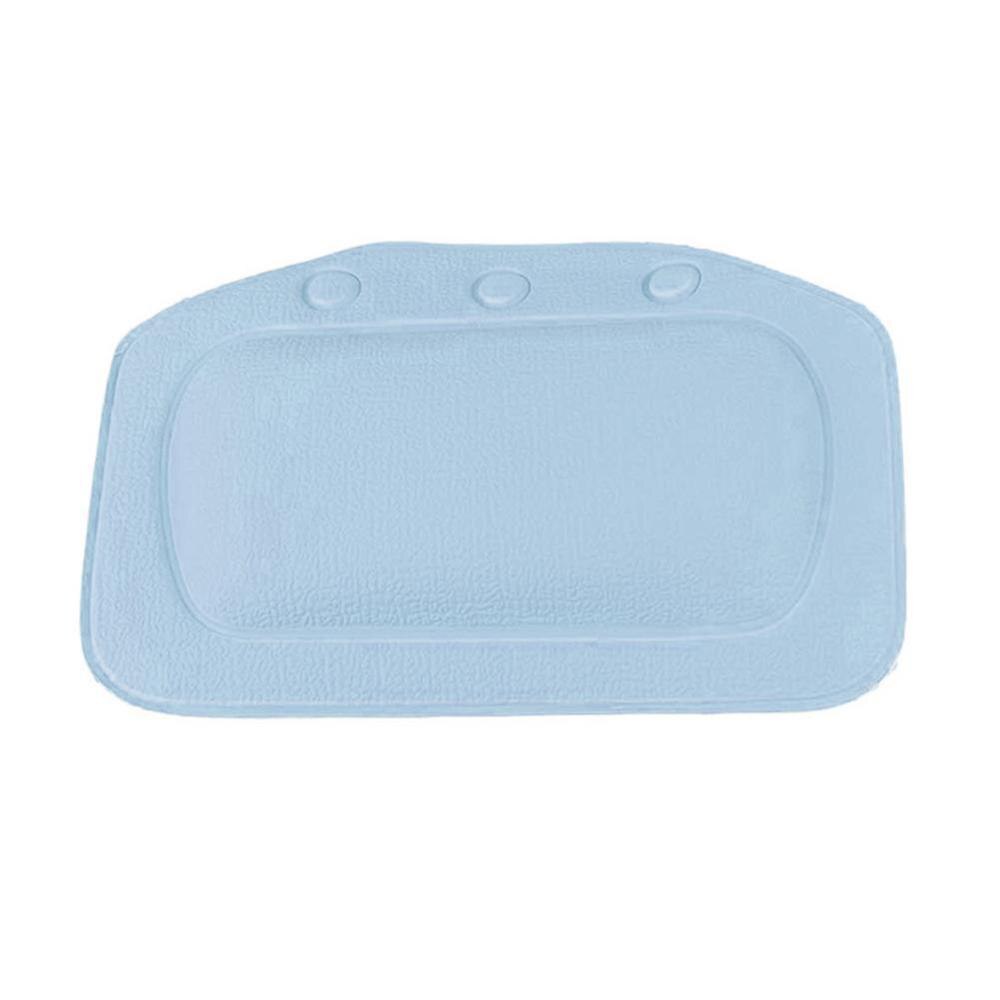 Cojín de baño SPA hogar bañera almohada PVC cuello bañera cojín de peluche para niño taza reposacabezas accesorios bañera succión baño J0D6: BLUE