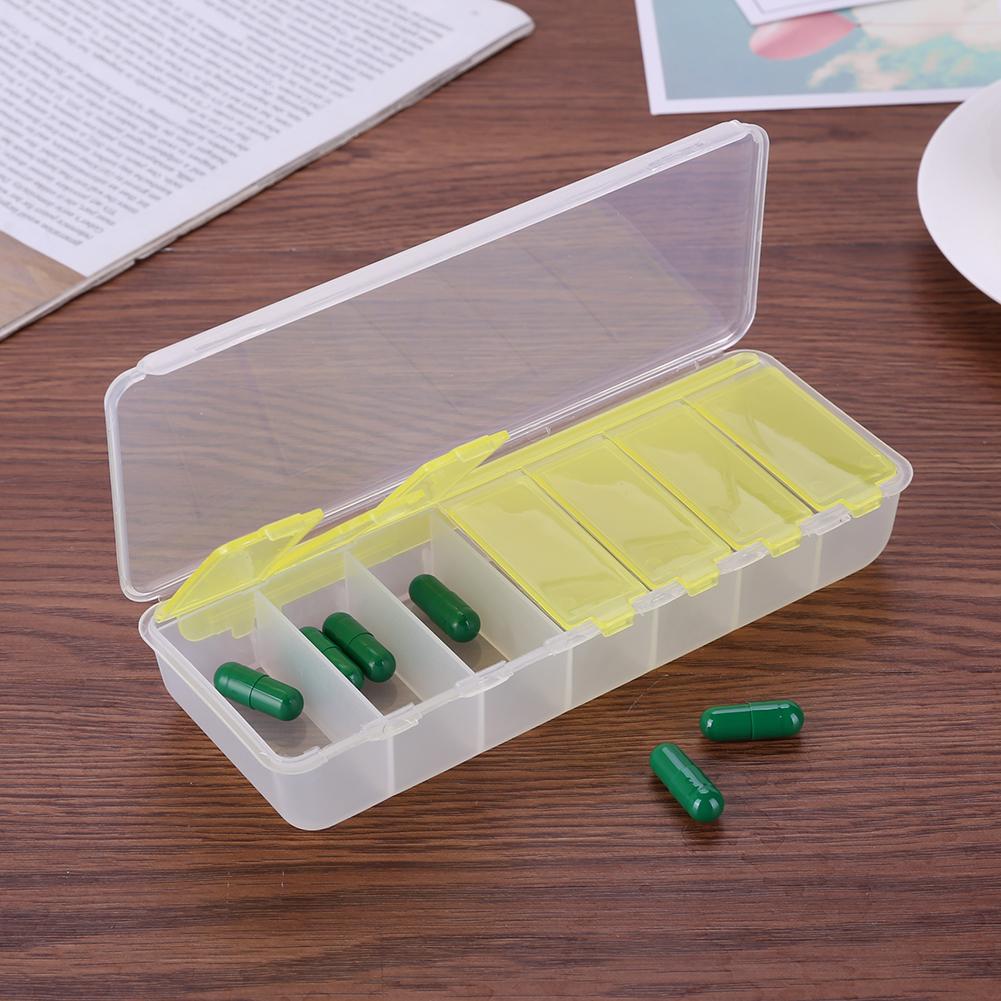 14 galler per vecka pillerfodral 7 dagar medicinask tablett dispenser organisatör piller box splitters plastförvaringsbox med klämlock: 5