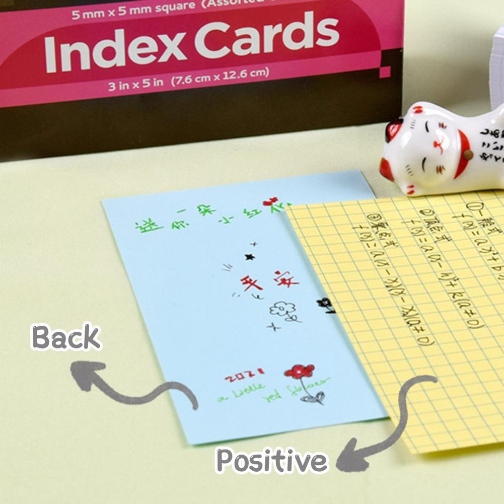 1 Set Neon Index Cards Vibrant Color Eye-catching Paper Ruled Study Index Writing Study Cards Versatile for Home