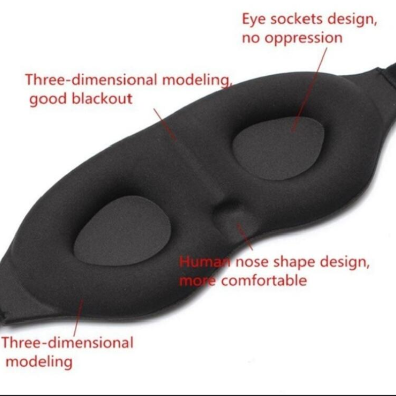 Masque pour les yeux 3D, aide au repos de voyage, Patch de couverture pour les yeux, masque de sommeil doux rembourré, bandeau pour les yeux, masseur relaxant