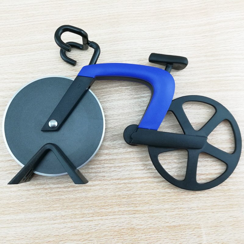 Bicycle Pizza Cutter Wheel Stainless Steel Plastic Bike Roller Pizza Chopper Slicer Kitchen Gadget E2S