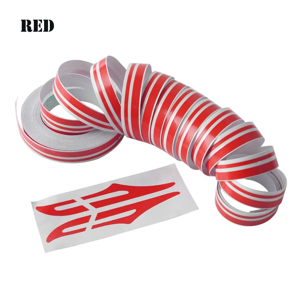 1 rol veelkleurige striping pin streep steamline dubbele lijn tape auto body sticker vinyl sticker auto decoratie styling tools: Rood