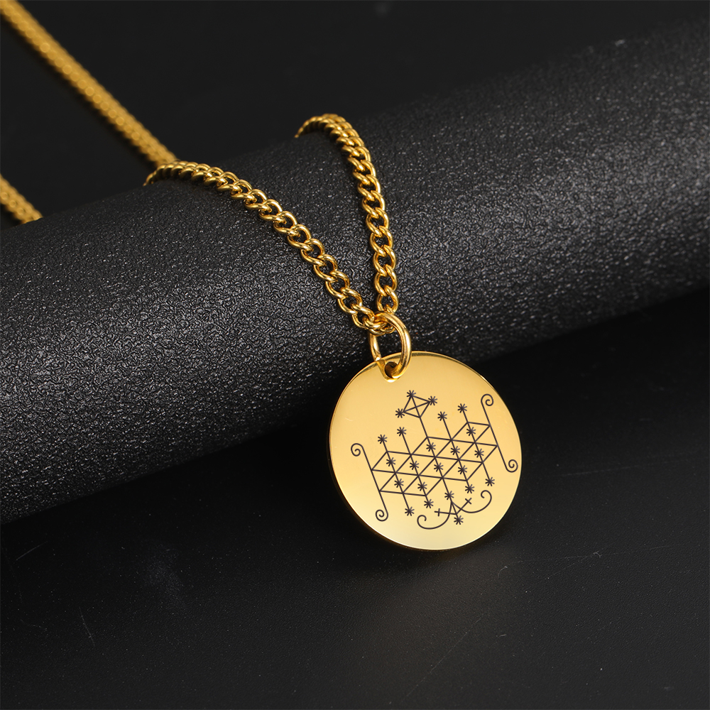 Dawapara Veve Van Ogoun ( Ogun ) Voodoo Amulet Hanger Ketting Rvs Sieraden Talisman Kettingen