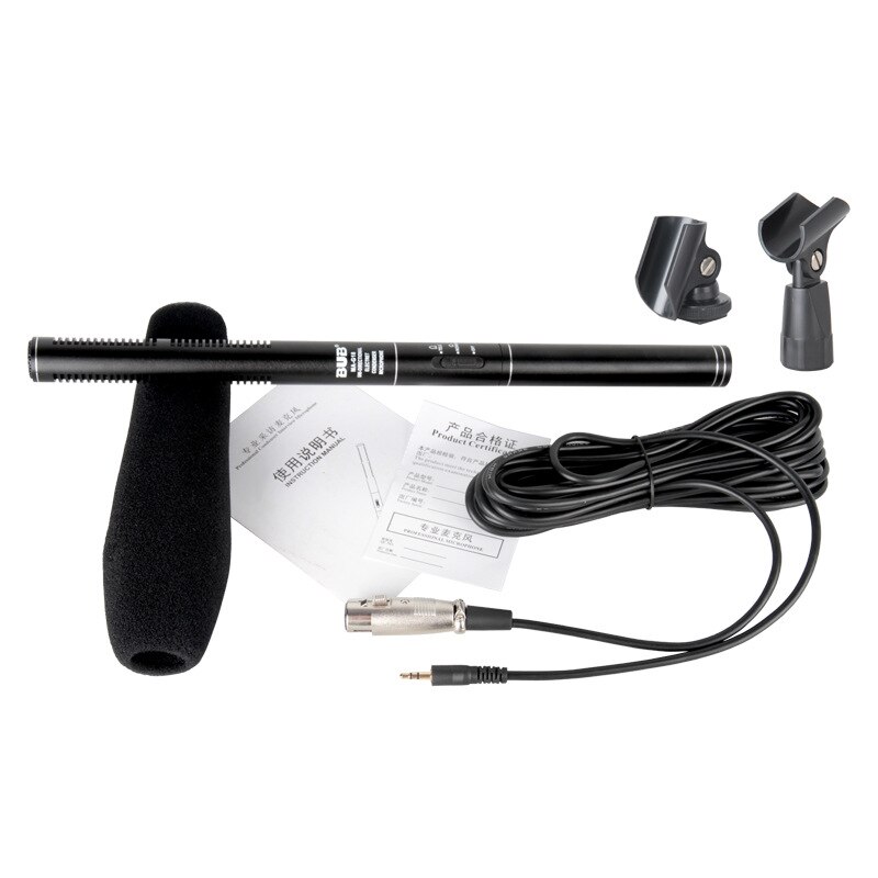 BUB G18 Interview Microphone Filming DV Recording Electret Condenser Microphone 7m Wired Metal Microphones: Default Title