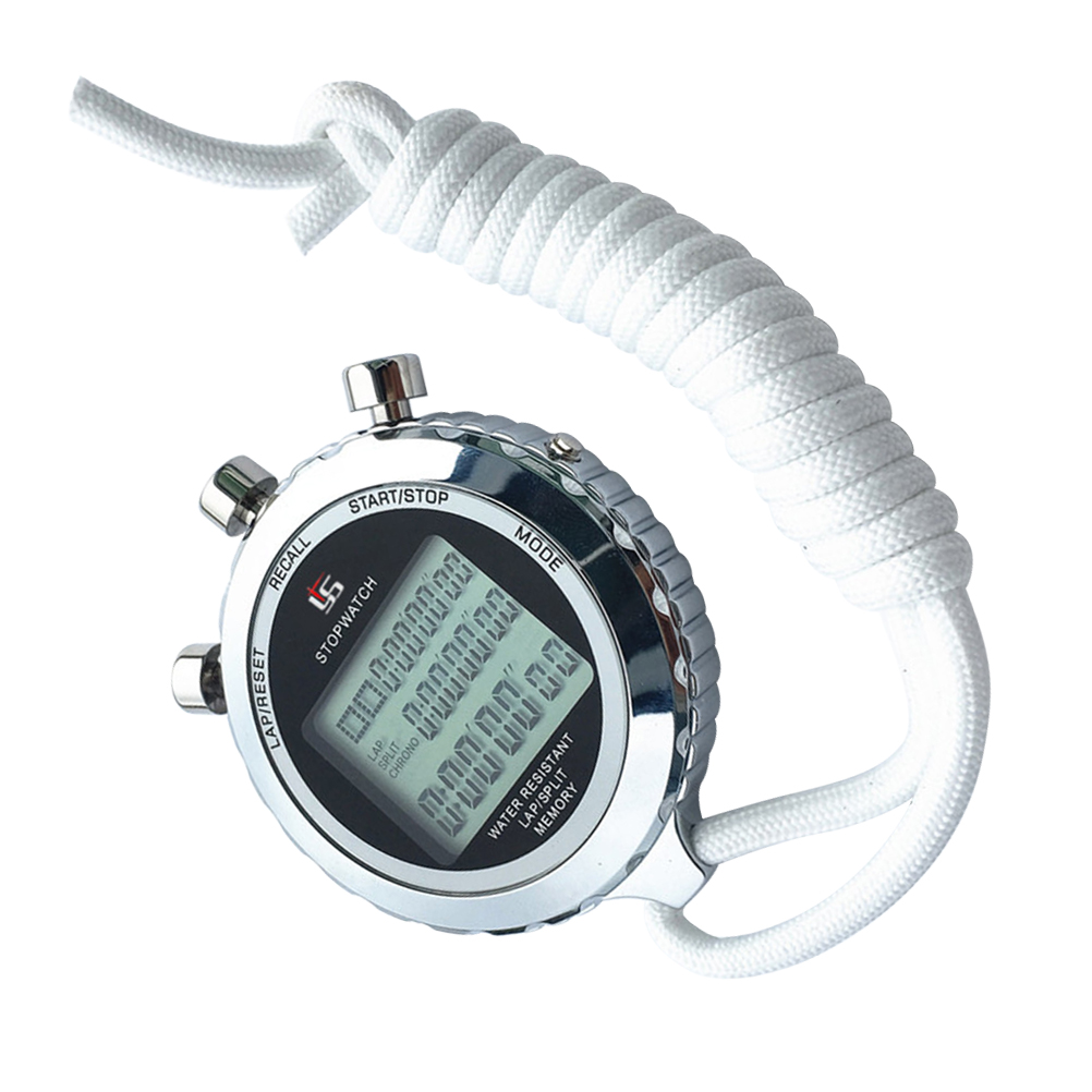 1PC Handheld Electronic Stainless Steel Digital Timer Stopwatch for Athletes